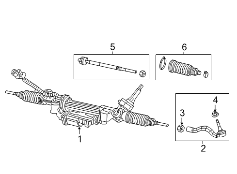 2017 Jeep Grand Cherokee Steering Column & Wheel, Steering Gear & Linkage, Shaft & Internal Components, Shroud, Switches & Levers RACK AND PINION Diagram for 68498478AA