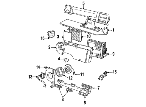 1995 Dodge Caravan Auxiliary Heater & A/C Linkage Servo Diagram for 4644768