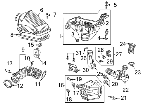 2005 Acura TSX Powertrain Control Tube, Air Cleaner Connecting Diagram for 17251-RBA-000