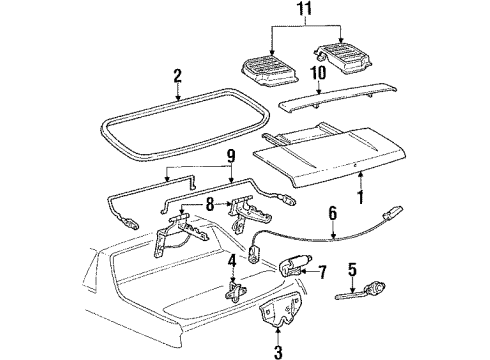 1984 Pontiac Fiero Trunk Switch Asm, Rear Compartment Lid Release Diagram for 10026609
