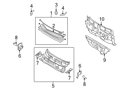 2009 Hyundai Elantra Cowl Pad Assembly-Isolation Dash Panel Diagram for 84120-2H000
