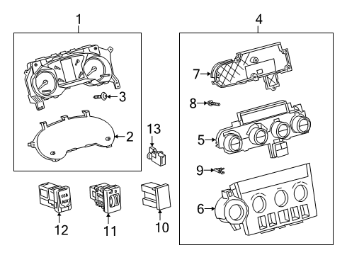 2019 Toyota Sequoia Automatic Temperature Controls Rear Housing Diagram for 55912-0C090