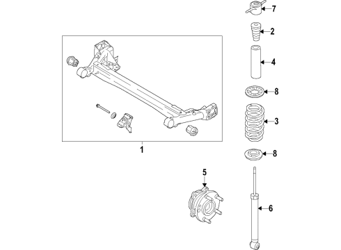 2021 Hyundai Elantra Rear Suspension Components, Lower Control Arm, Upper Control Arm, Stabilizer Bar Shock Absorber Assy-Rear Diagram for 55307-AB710