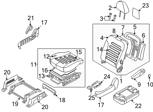 2008 Hyundai Entourage Heated Seats ADJUSTER Assembly-Front Seat Diagram for 886004D320