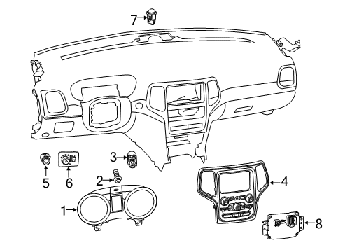 2015 Jeep Grand Cherokee Switches Cluster-Instrument Panel Diagram for 68244038AH