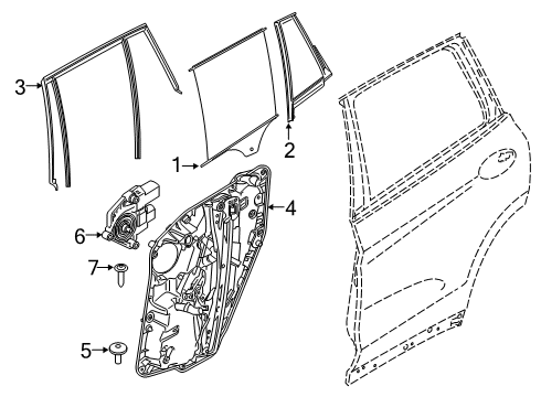 2021 BMW X7 Rear Door WINDOW GUIDE, RIGHT REAR DOO Diagram for 51357431136