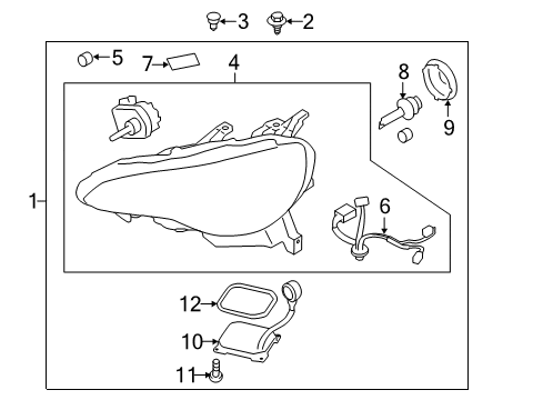 2013 Scion FR-S Headlamps Composite Headlamp Diagram for SU003-05149