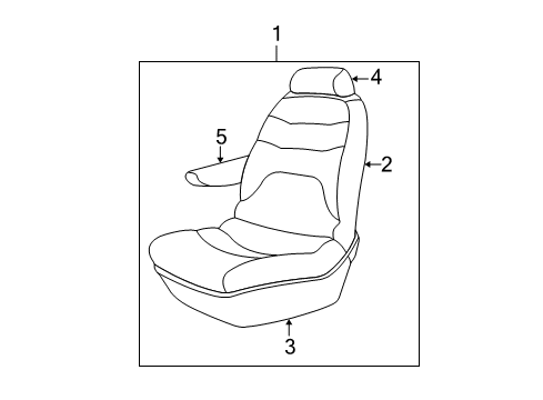 2001 Chrysler Town & Country Front Seat Components Front Seat Cushion Diagram for UE621T5AA