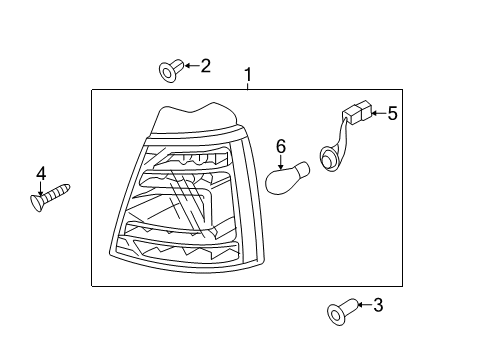 2012 Kia Sorento Tail Lamps Rear Combination Holder & Wiring, Outside Diagram for 924801U100
