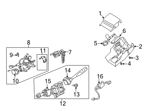 2003 Mitsubishi Outlander Switches Bolt-Steering Lock Diagram for MB572857