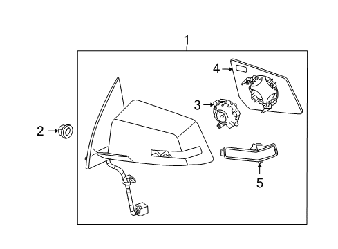 2013 GMC Acadia Mirrors Mirror-Outside Rear View (Reflector Glass & Backing Plate) Diagram for 22860755