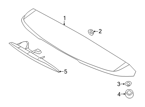 2016 Hyundai Elantra GT Spoiler Rear Spoiler Diagram for 87211-A5100