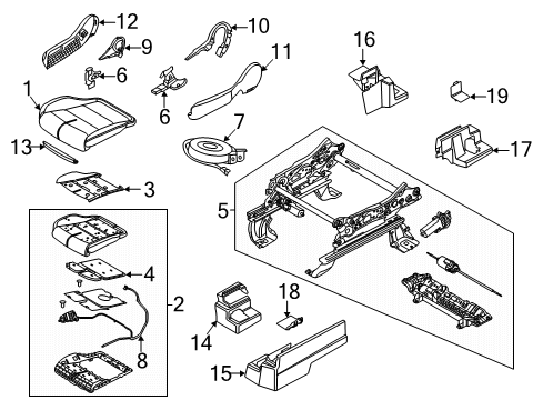 2021 Lincoln Aviator Front Seat Components Pivot Cover Diagram for GD9Z-5462186-AM