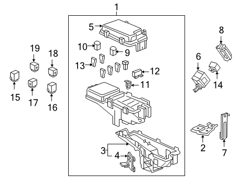 2010 Acura RL Electrical Components Plate, Cover (Lower) Diagram for 38253-SLJ-003