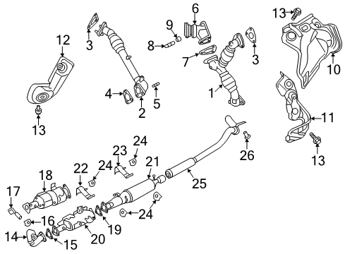 2017 Nissan Titan XD Diesel Aftertreatment System Bracket-Exhaust Mounting Diagram for 20714-EZ40A