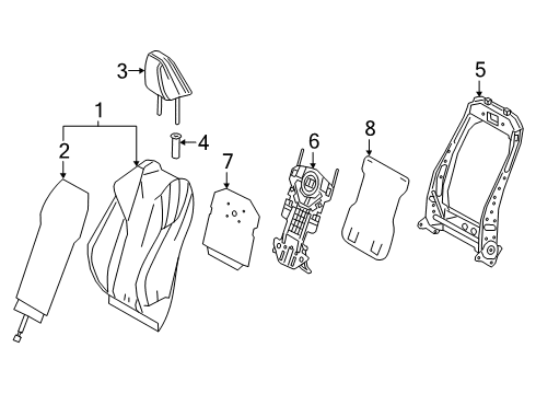 2019 Lexus UX200 Passenger Seat Components Back Sub-Assembly, FR Se Diagram for 71401-76030-A6