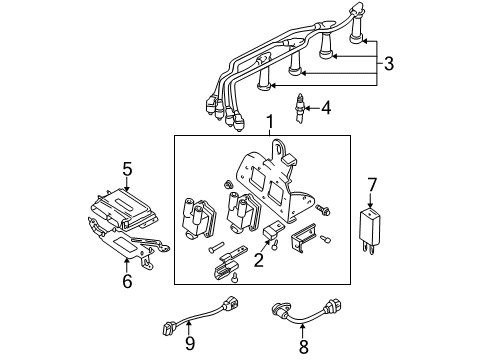 2006 Hyundai Tiburon Powertrain Control Engine Control Module Unit Diagram for 39130-23711