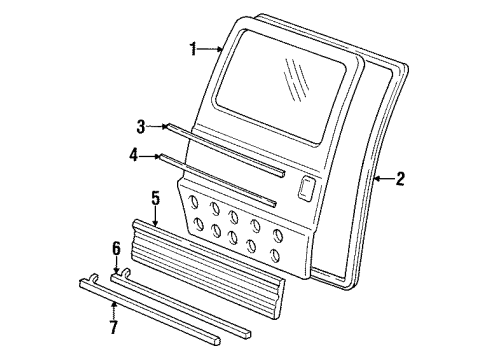 1990 Plymouth Voyager Side Loading Door - Door & Components WEATHERSTRIP Sliding Door OPNG Diagram for 4673424