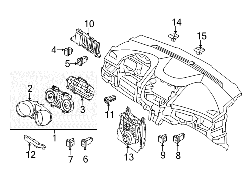 2014 Hyundai Elantra Coupe Ignition Lock Glass & Bezel Assembly-Cluster Diagram for 94360-3X500