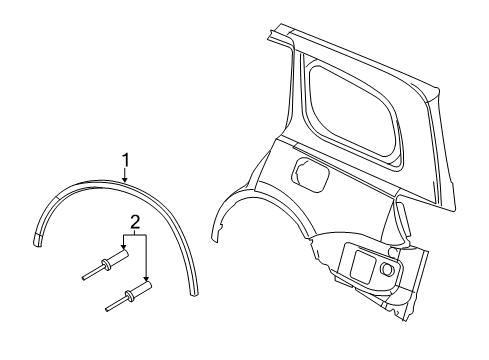 2016 Dodge Durango Exterior Trim - Quarter Panel Molding-Wheel Flare Diagram for 57010618AG