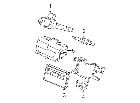 2003 Acura MDX Powertrain Control Bracket, Engine Control Module Diagram for 37821-RDJ-A01