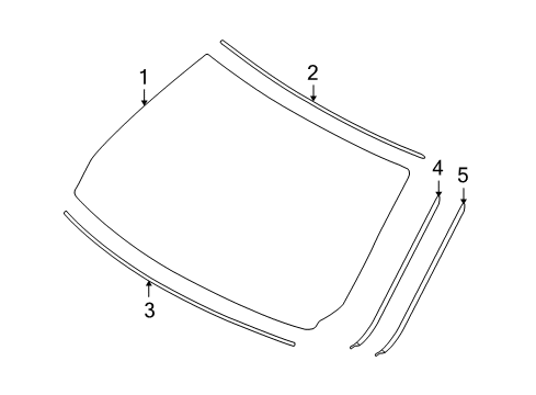 2006 BMW 325i Windshield Glass Cover, Windshield, Top Diagram for 51317061967