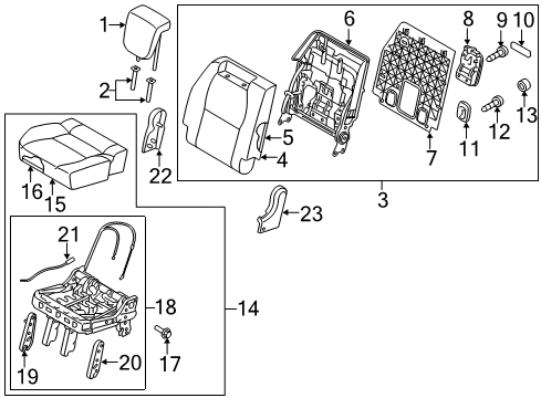 2016 Kia Sedona Third Row Seats 3Rd Back Covering Assembly Left Diagram for 89460A9060DL1