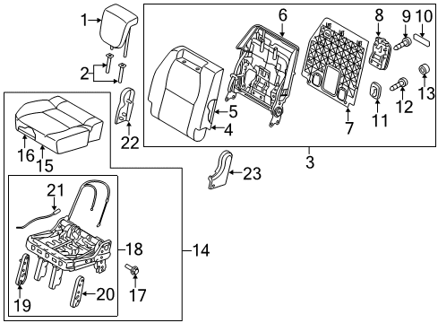 2016 Kia Sedona Third Row Seats SHLD Cover-3RD Back Diagram for 89470A9060BND