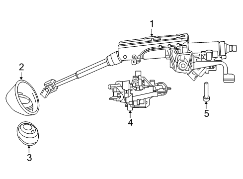 2017 Jeep Compass Steering Column, Steering Wheel & Trim Column-Steering Diagram for 5057279AT