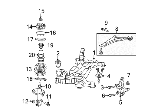 2010 Dodge Grand Caravan Front Suspension, Lower Control Arm, Stabilizer Bar, Suspension Components Front Coil Spring Diagram for 4743986AC