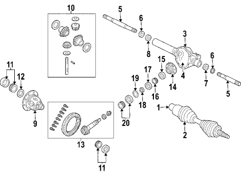 2008 Chrysler Aspen Front Axle, Axle Shafts & Joints, Differential, Drive Axles, Propeller Shaft Drive Shaft Diagram for 52123197AB