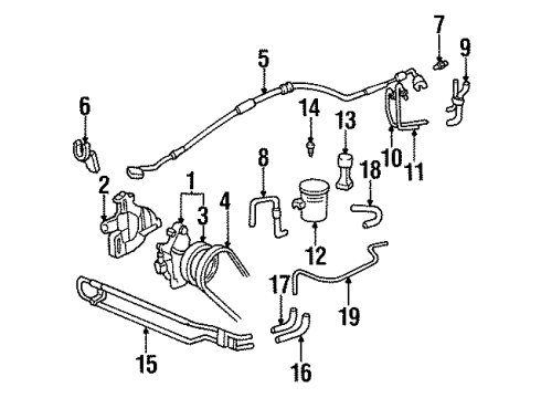1994 Honda Civic P/S Pump & Hoses, Steering Gear & Linkage Pipe, Return (10Mm) (Driver Side) Diagram for 53720-SR3-A51