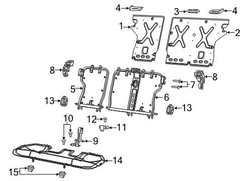 2016 Fiat 500X Tracks & Components Panel-Rear Seat Back Diagram for 68281751AA