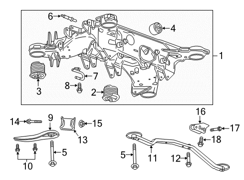 2017 Cadillac CT6 Suspension Mounting - Rear Hanger Diagram for 23376638