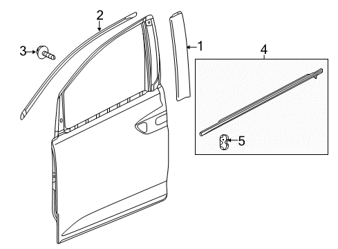 2016 Honda Odyssey Exterior Trim - Front Door BSM NH-603P Diagram for 08P05-TK8-1A1