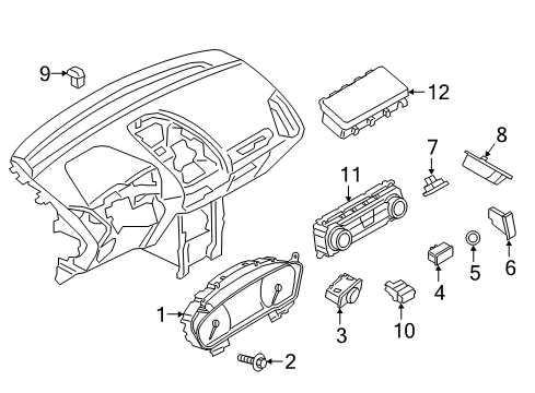 2019 Ford EcoSport Instruments & Gauges Cluster Assembly Diagram for GN1Z-10849-DE