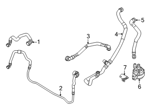 2021 BMW X6 Radiator & Components LINE FROM RADIATOR Diagram for 17125A022E9
