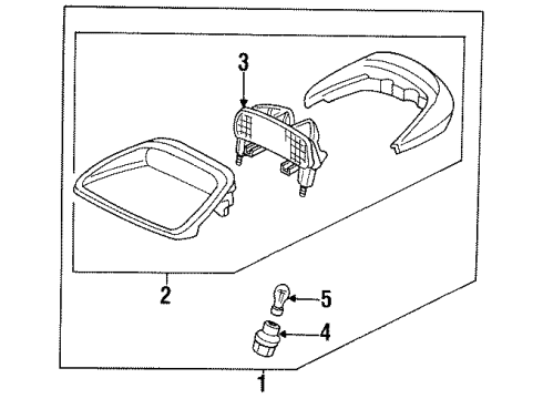 1994 Honda Accord High Mount Lamps Light Assy., High Mount Stop *NH178L* (EXCEL CHARCOAL) Diagram for 34270-SV2-A01ZB