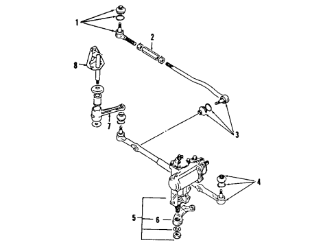 1992 Geo Tracker P/S Pump & Hoses, Steering Gear & Linkage Linkage, Steering Diagram for 96058700