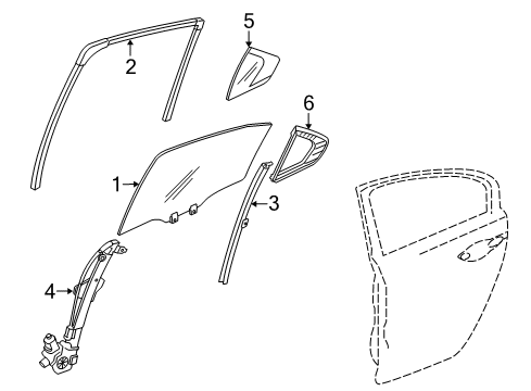 2009 Acura TSX Rear Door Channel, Left Rear Door Run Diagram for 72775-TL0-003