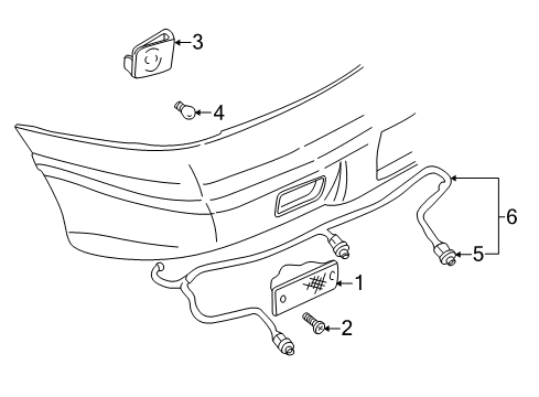 1998 Pontiac Sunfire Backup Lamps Lamp Asm-Back Up (W/ Rear License Pocket) Diagram for 5977797