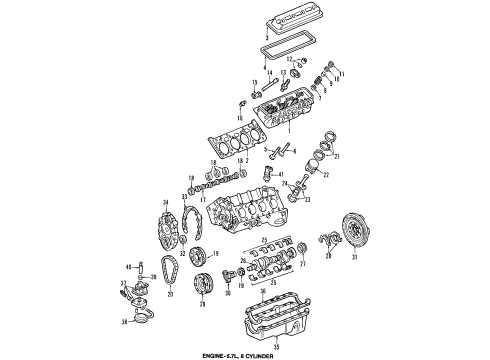 1994 Pontiac Firebird Engine Parts, Mounts, Cylinder Head & Valves, Camshaft & Timing, Oil Pan, Oil Pump, Crankshaft & Bearings, Pistons, Rings & Bearings Bearing, Camshaft Diagram for 12453172