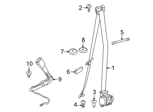 2019 BMW M2 Seat Belt Front Left Upper Seat Belt Diagram for 72117284485