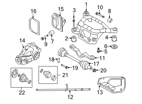 2006 BMW Z4 Axle & Differential - Rear Repair Kit Bellows, Interior Diagram for 33217559968