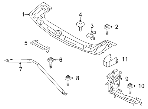 2016 BMW M235i xDrive Radiator Support Bracket Headlight Left Diagram for 51647273065