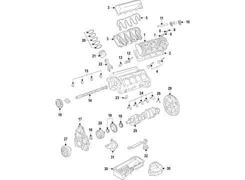 2016 Chevrolet Express 2500 Automatic Transmission Head Gasket Diagram for 12637790