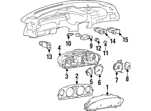 1998 Hyundai Sonata Switches Body Assembly-Multifunction Switch Diagram for 93450-34412