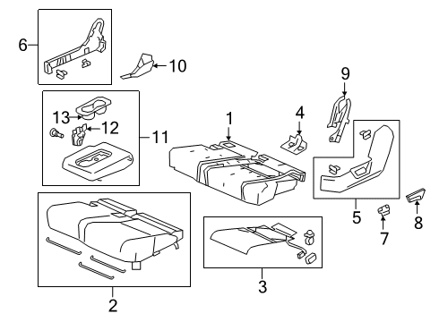 2022 Honda Passport Rear Seat Components Armrest Complete (Deep Black) Diagram for 81780-TGS-A01ZA