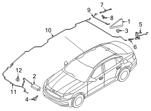 2020 Kia K900 Antenna & Radio Nut Diagram for 96217A2000