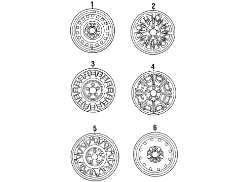 2000 Lincoln Town Car Wheels Spare Wheel Diagram for F8VZ1007EA